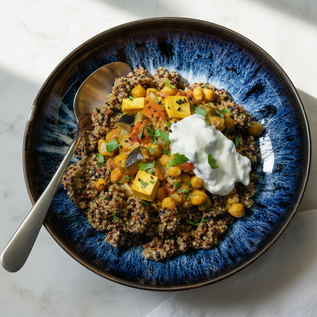 Chana Masala mit Paneer und Quinoa