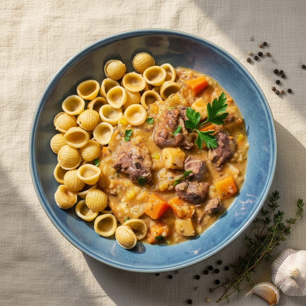 Coq au vin mit Orecchiette 💪