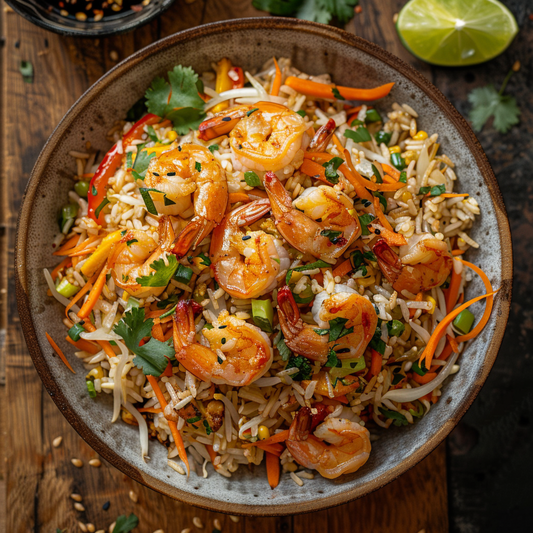 Fried Rice mit gebratenen Selva Shrimps