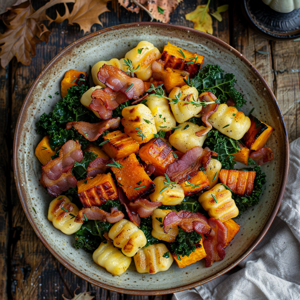 Kürbis-Gnocchi mit Herbstgemüse
